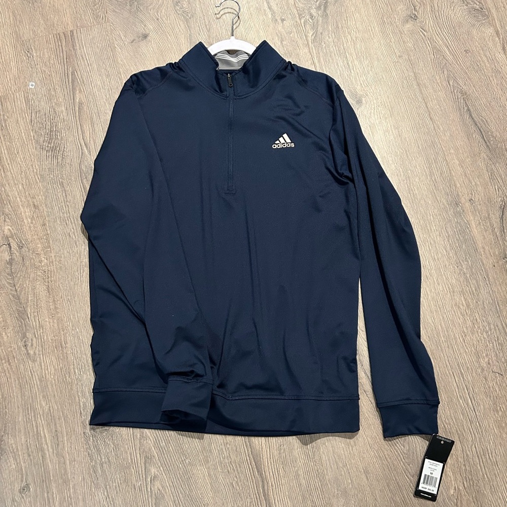 Adidas Golf Classic Club 1/4 Zip Long sleeve Pullover M navy blue NEW with tags!